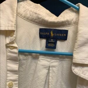 Ralph Lauren White button down Shirt boys size 16